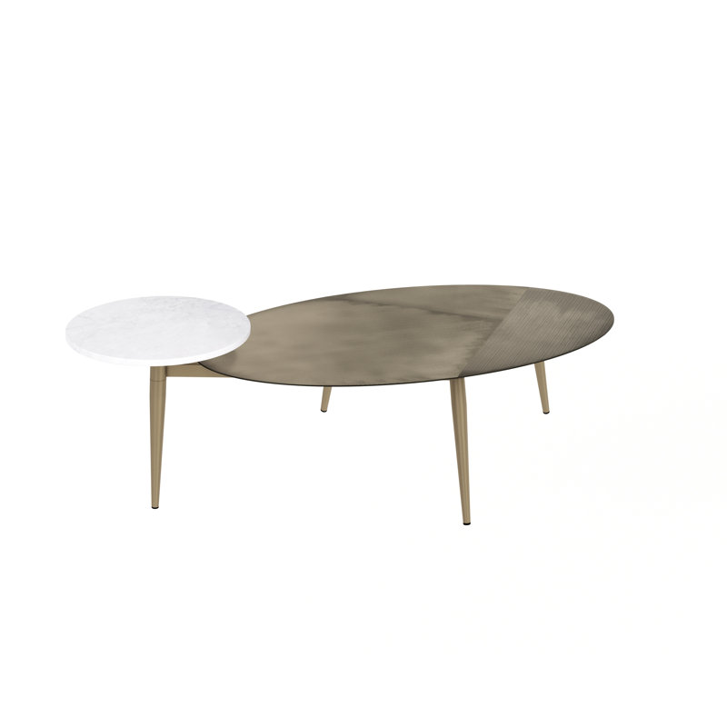 TABLE CAFÉ TUNER - OVALE - Doré