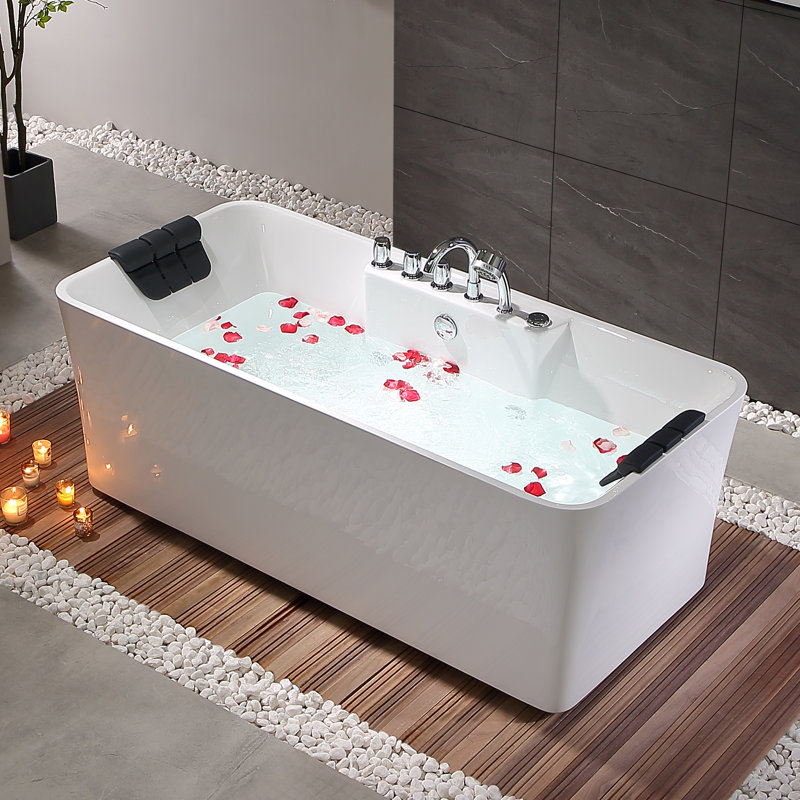 67'' x 31.5'' Whirlpool Plastic / Acrylic Bathtub with Faucet