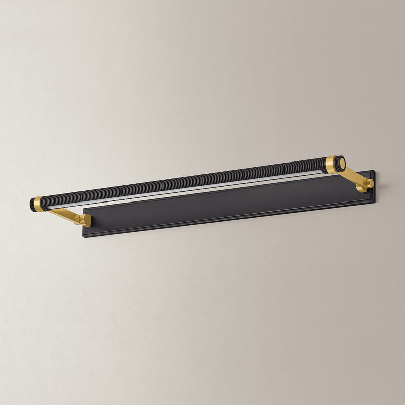 Lampe pour tableau Duell, H 2,75 po x l 30 po x P 30 po, Noir et or