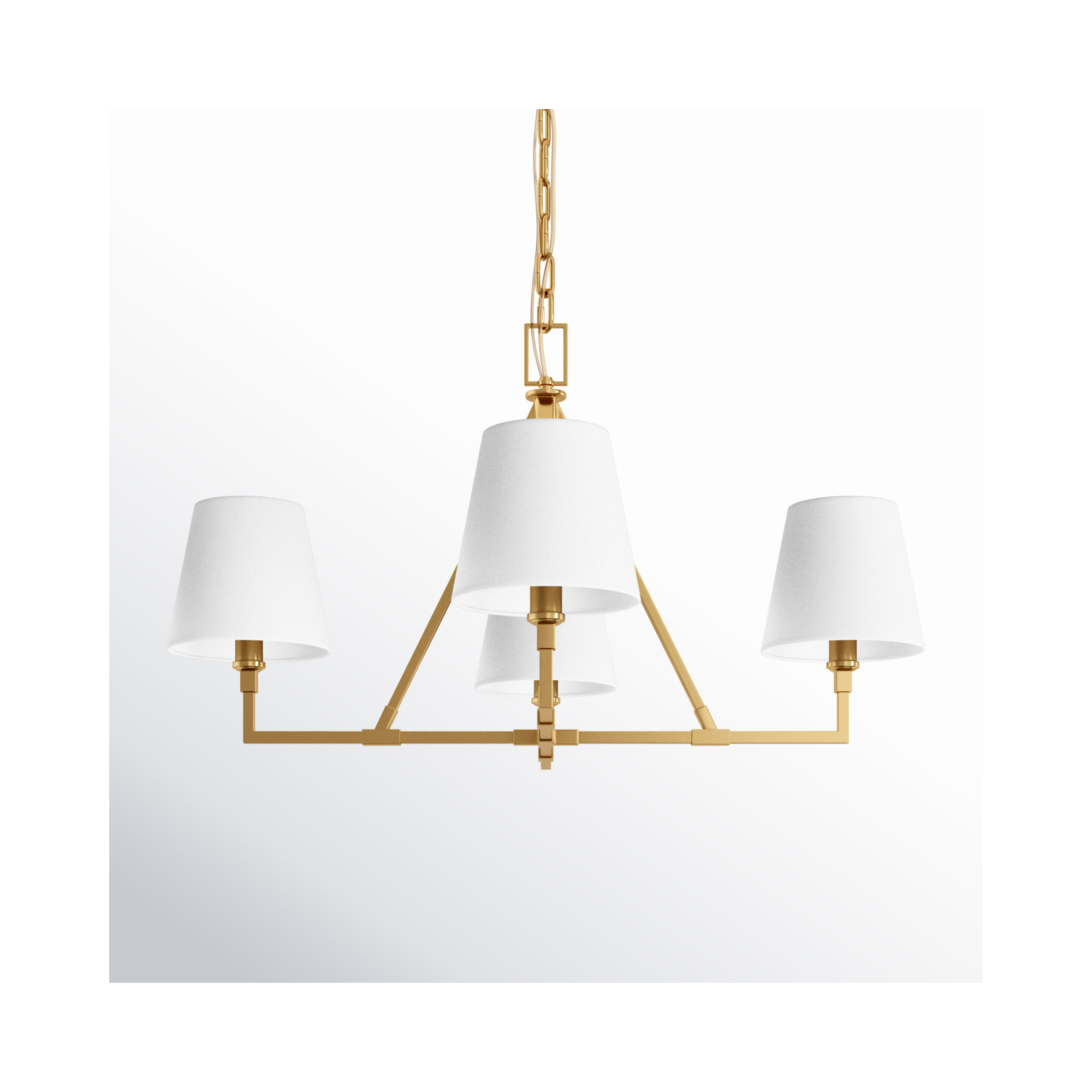 Mattia 4 - Light Metal Dimmable Chandelier, Burnished Brass, 18.12" H x 31" W x 31" D