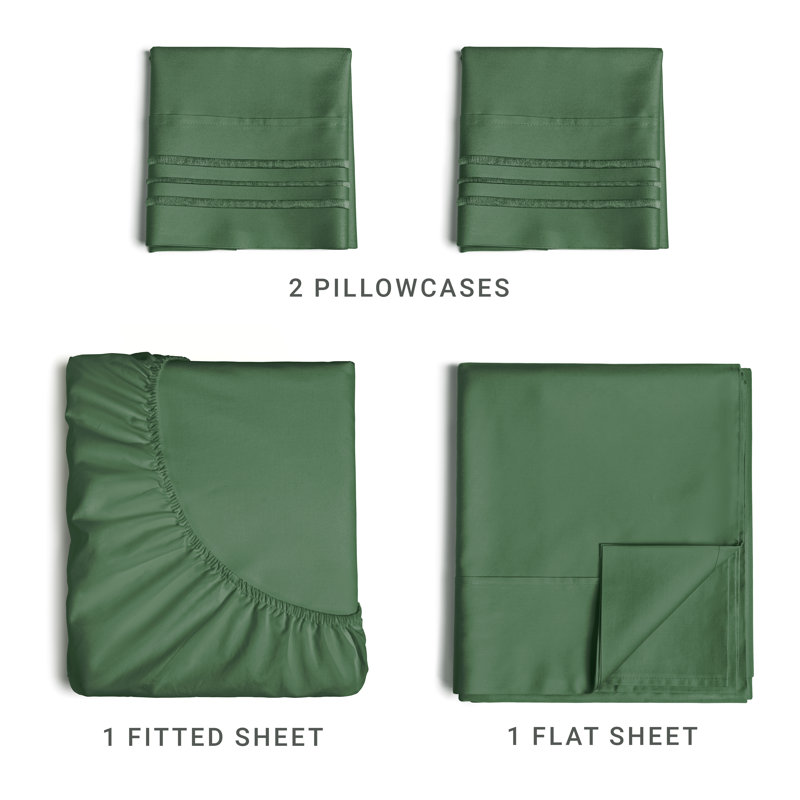 Premium Cooling, Soft & Wrinkle Free Sheet Set - Ultra Soft & Premium Hotel Luxury Bed Sheet Set, Emerald Green