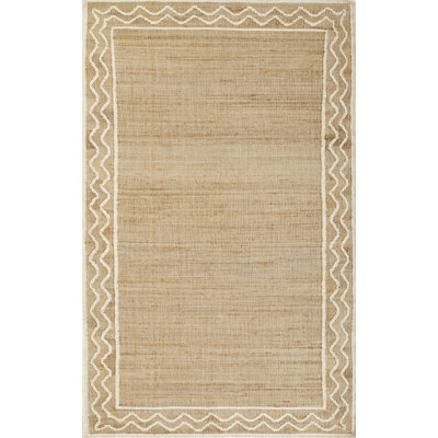 Geometric Handmade Flatweave Jute/Wool Area Rug in Natural