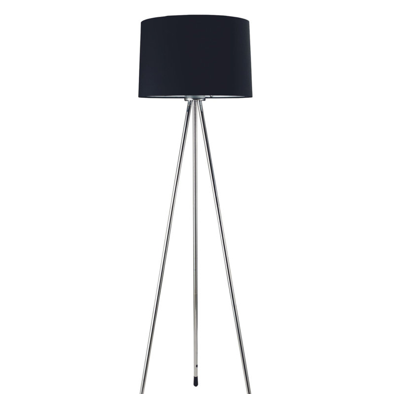 Contemporary Metal Floor Lamp, Black