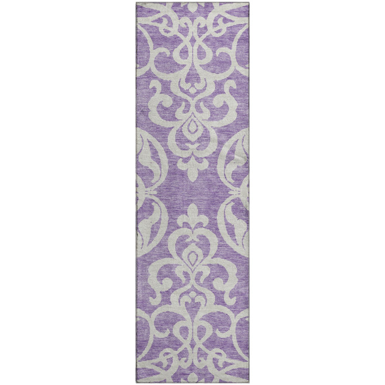 Premium Machine Washable Prisco Purple Rug