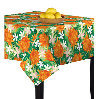 Prater Tropical Orange Plumera Flowers Tablecloth
