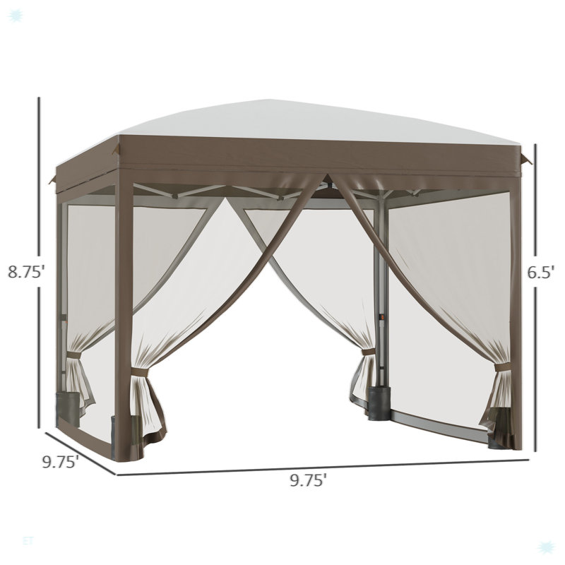 Pop Up Canopy Tent With Netting, Instant Sun Shelter, Tents For Parties, White