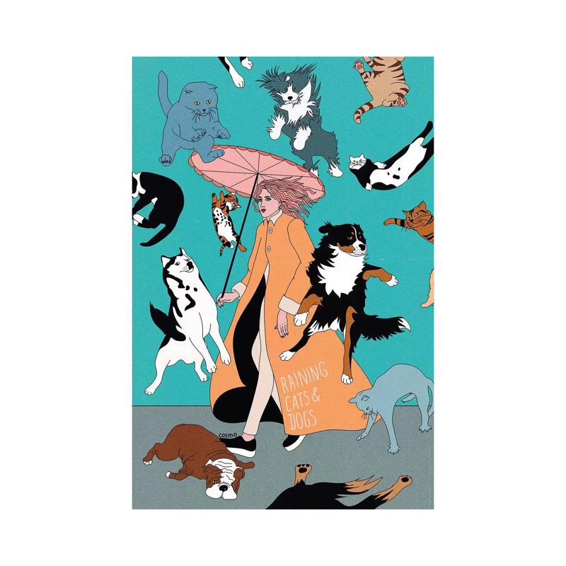 Chats et chiens, H 12 po x l 8 po x P 0,75 po