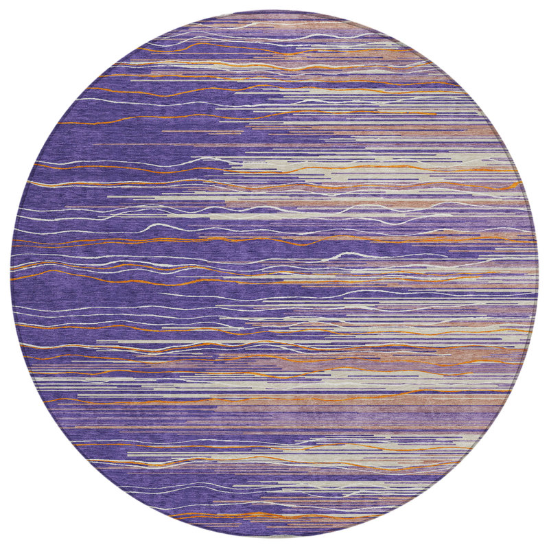 Ayra Purple Washable Indoor-Outdoor Rug - , 2'6" x 3'10"