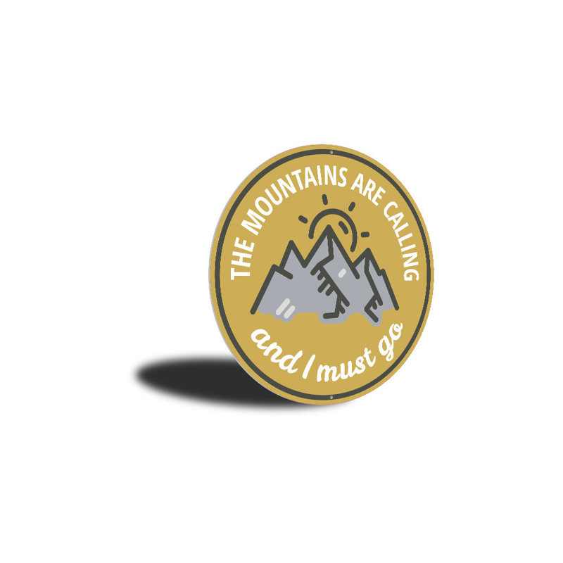 Signe de montagnes appelant l'aluminium, H 18 po x l 18 po x P 0,06 po