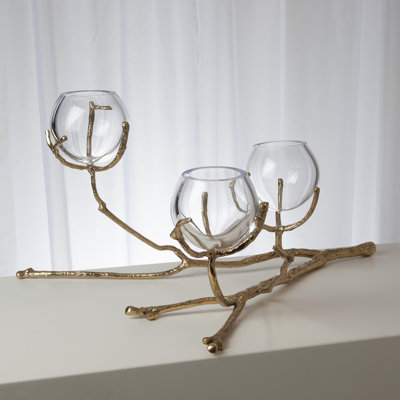 Twig 3 Vase Holder-Nickel