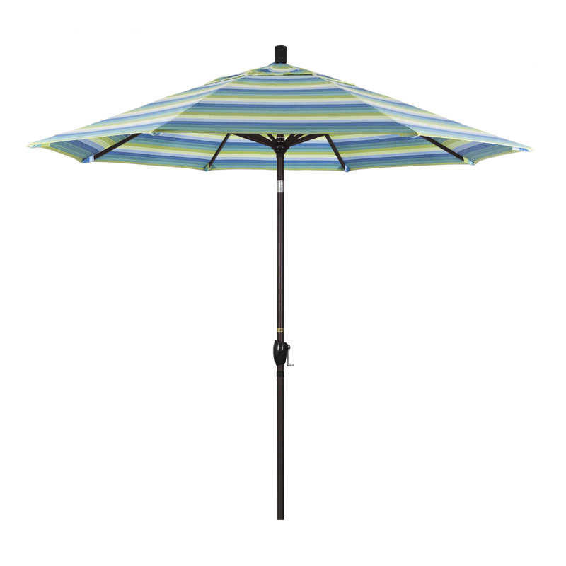 Parasol de marché 9 pi Ayomipo, Sunbrella® bord de mer Séville rayé