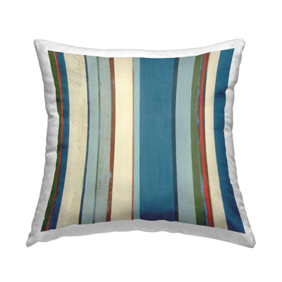 Conception de coussin décoratif asymétrique à rayures bleues par Pippin Schupbach