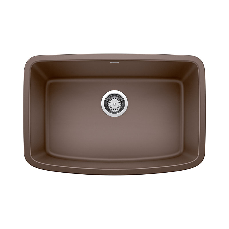 Valea SILGRANIT 27" Single Bowl Undermount Kitchen Sink, Cafe Brown