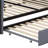Upholstered Daybed with Storage Footstool, Shelves, Trundle, USB Charging & LED Light-1625701906