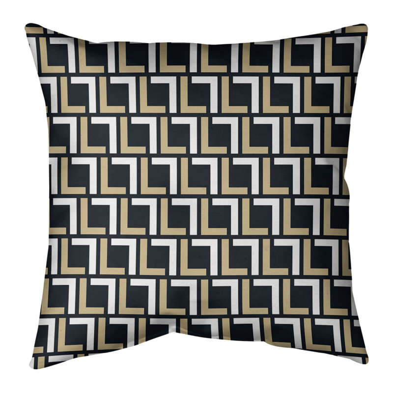 Housse de coussin New Orleans Football, 18" x 18", Noir / Brun clair / Blanc, Polyester sergé