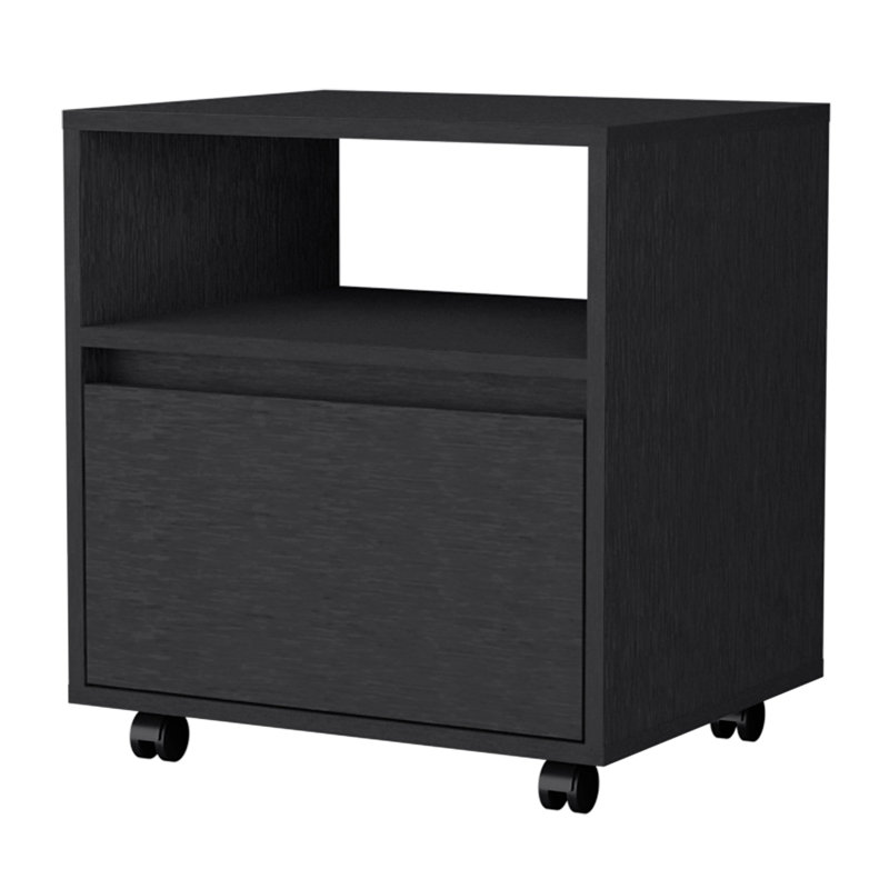 1-Drawer Nightstand, Black