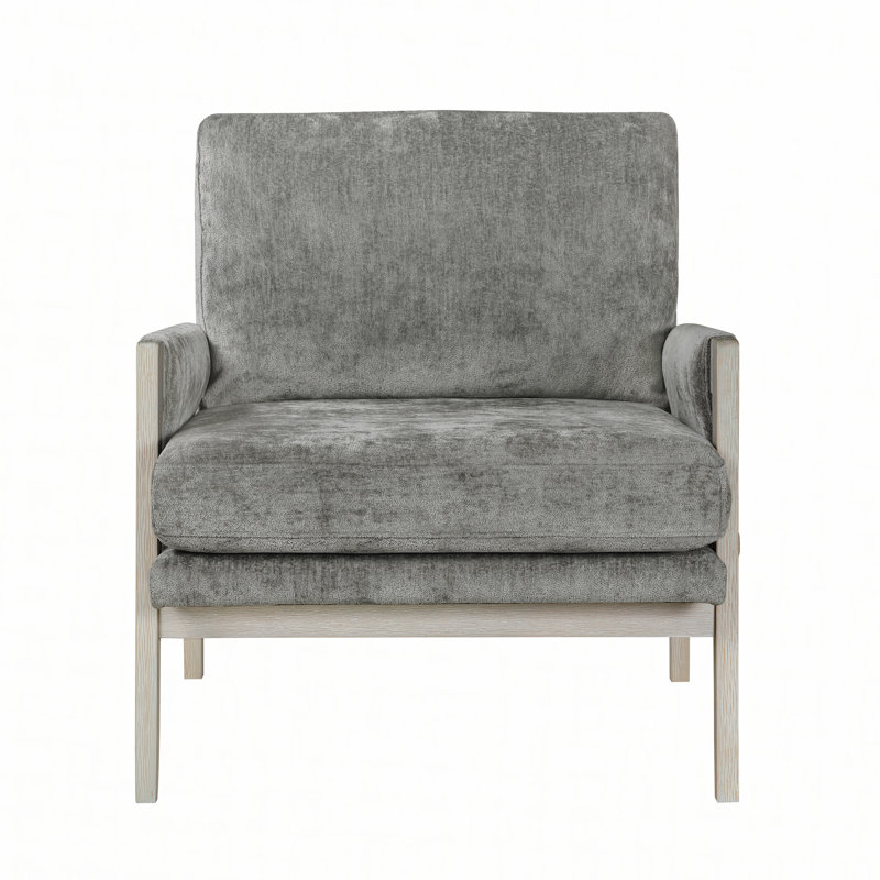 Ensemble de meubles en bois massif et tissu d'ameublement en chenille crème Modern Home, Chenille brun gris