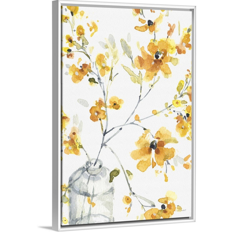 «Happy Yellow 06» par Lisa Audit - reproduction d'art, Toile blanche encadrée, H 32 po x l 22 po x P 1,75 po