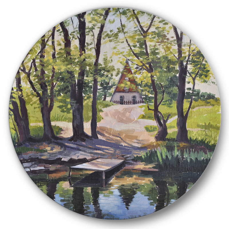 Mysterious House By The River In The Woods - Lake House, H 29 po x l 29 po x P 1 po