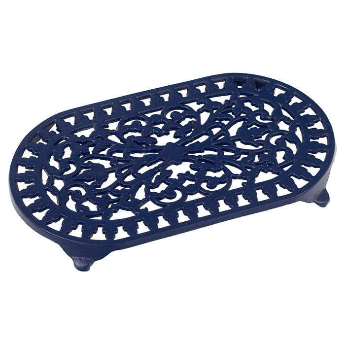 Large Oval Trivet, Blue
