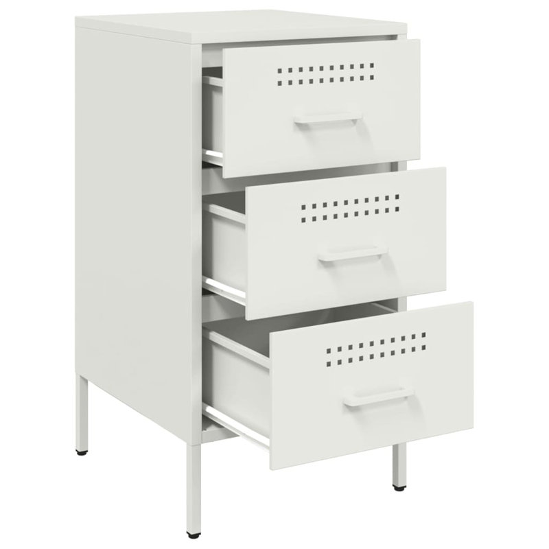Bedside Cabinet 36x39x68 cm Steel, White