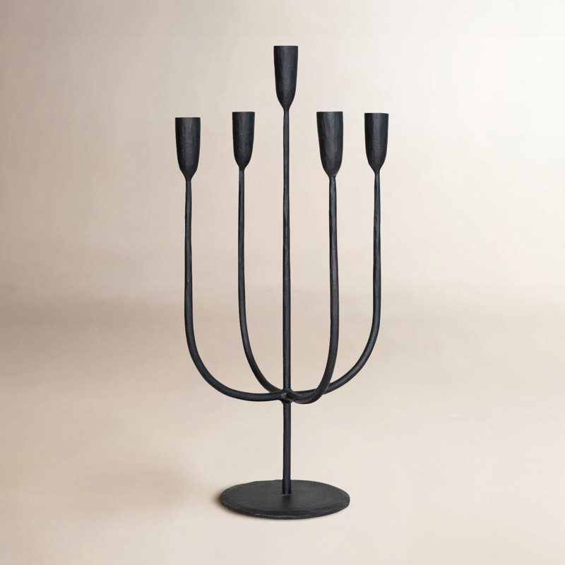 Candélabre rond en métal forgé à la main