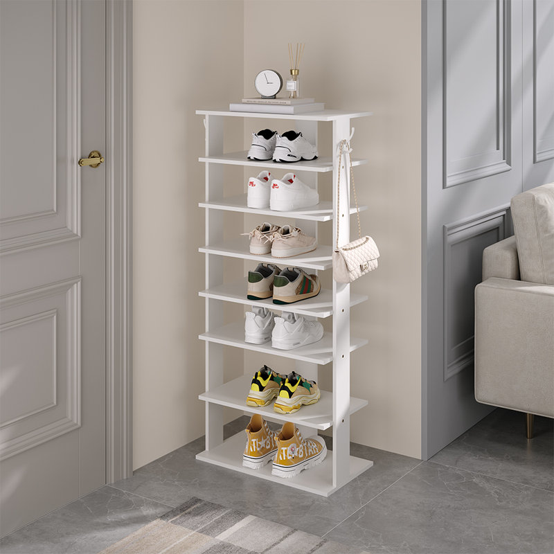 14 Pair Shoe Rack, White