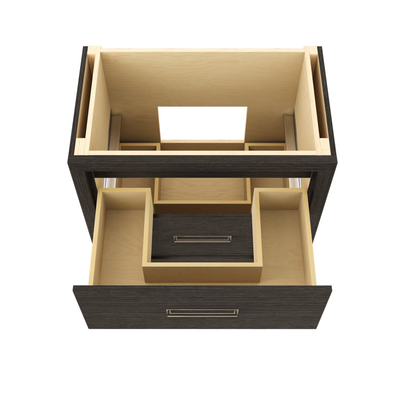 Avalon Two-Drawer Single Bath Vanity, Gray Weathered, Satin Nickel, 36"
