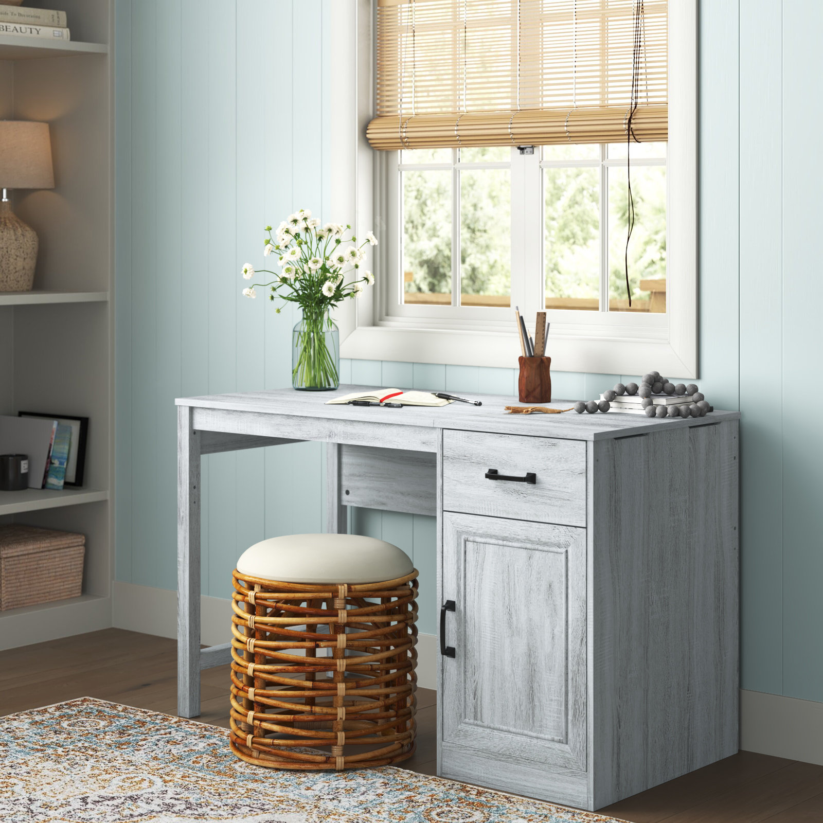 Laurel Foundry Modern Farmhouse Hitchin Reversible Orientation Desk & Reviews Wayfair