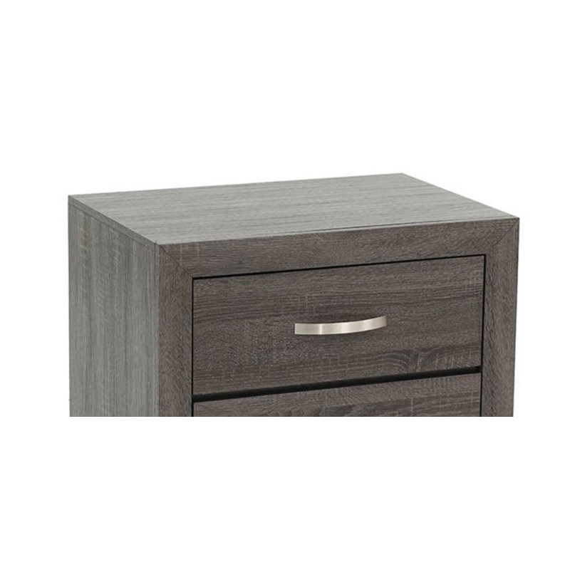 Table de chevet 2 tiroirs Braylea, Gris foncé