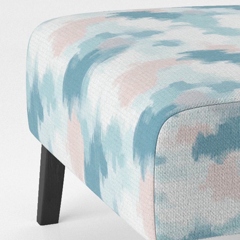 Fauteuil d'appoint Boho - Fauteuil de chambre rose et bleu Ikat Cloud Cloud, Pantoufle sans accoudoirs