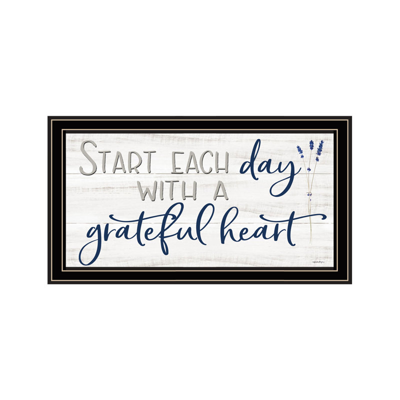 «Grateful Heart», impression murale encadrée noire