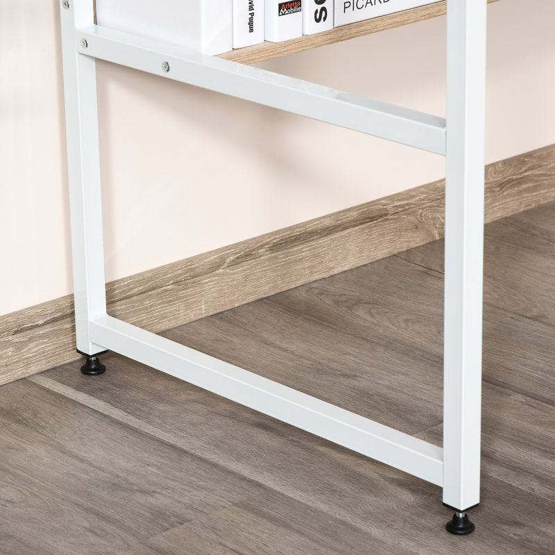 Correia Metal Base Writing Desk, Oak, White