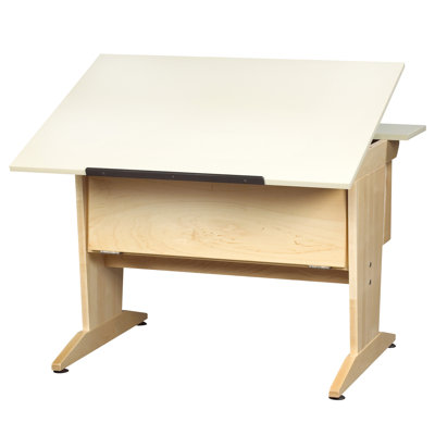 Adjustable Solid Wood Base Drafting Table