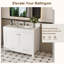Ensemble de meuble-lavabo moderne de 43 po avec ensemble de couleurs Karalakin en marbre artificiel, armoire de salle de bain multifonctionnelle avec portes et tiroir, cadre solide et panneau de fibres à densité moyenne (trois trous de robinet)