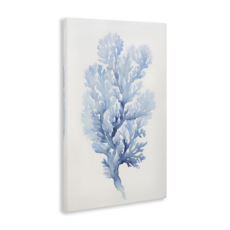 Art mural en forme de corail indigo par Petal Prints Design, H 36 po x l 24 po