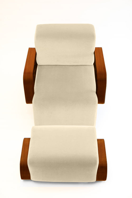 Cayenne Lounge Chair, Shell Velvet, Walnut