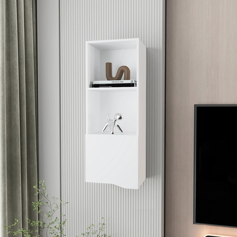 Élégante armoire murale en métal blanc - ajoute une touche de modernité industrielle au salon, Blanc
