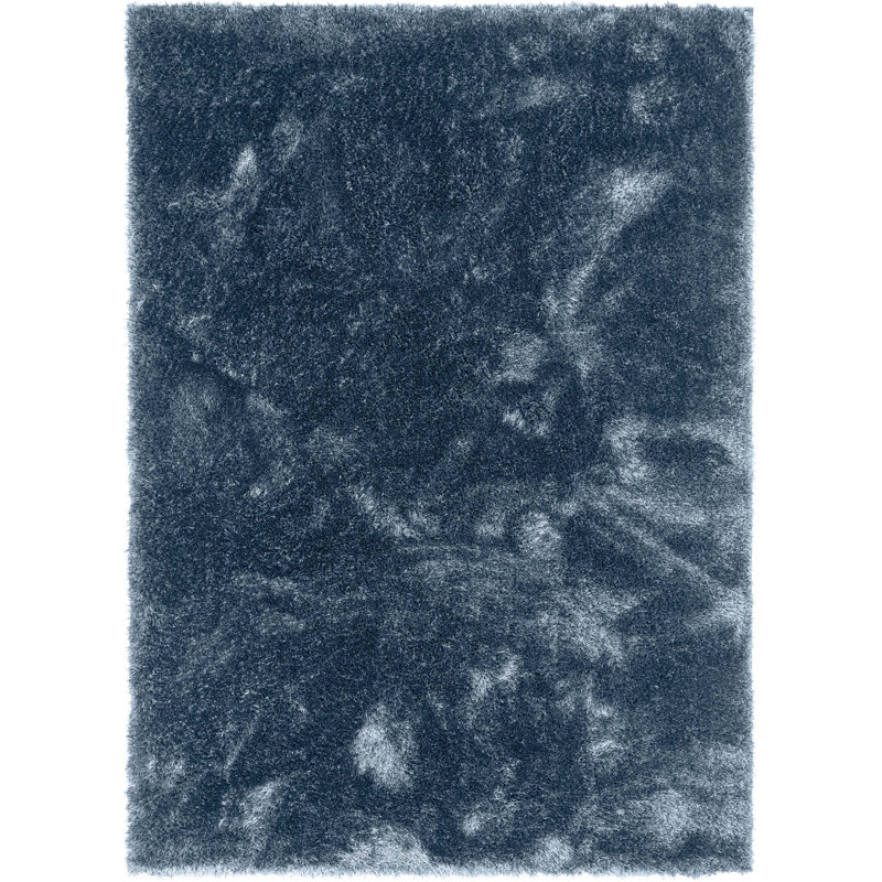 Tapis bleu foncé Saavedra Liza, Rectangle 5 pi 3 po x 7 pi 3 po