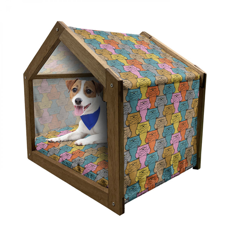 Niche pour chien en bois brun, H 25,59 po x l 29,53 po x P 21,65 po