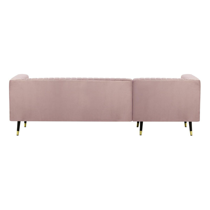 Monaville 4 Seater Velvet Sofa & Chaise, Left Hand Facing, Purple