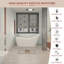 KDK HOME 55 inch Deep Freestanding Acrylic Soaking Bathtub, Bathroom Tub with Drain & Overflow
