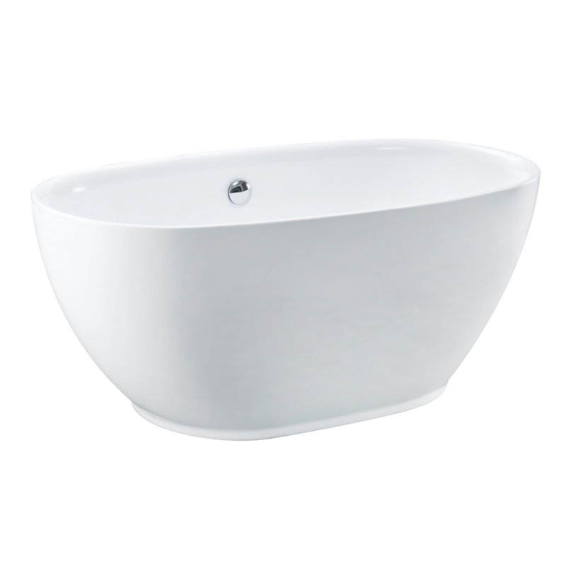 55" x 30" Freestanding Soaking Acrylic Bathtub