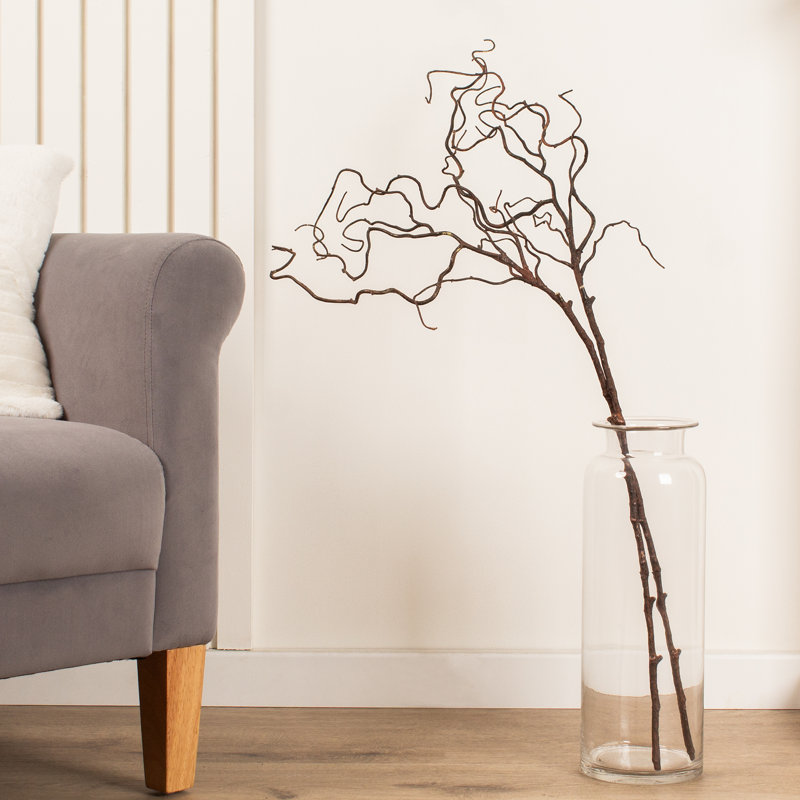 90cm Faux Twisted Willow Branch Dark Brown Re-pack