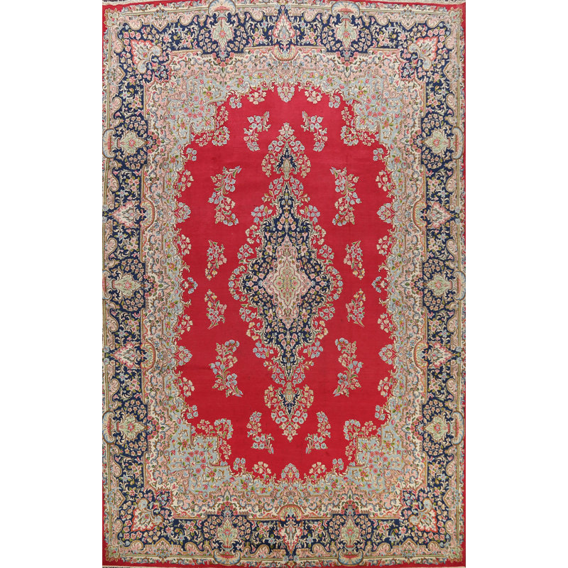 Tapis unique en laine noué à la main de style années 1960 de 9 pi 11 po x 13 pi 4 po Aase