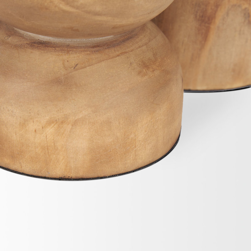 Lubbock 2 Piece Solid Wood Tabletop Pillar Set
