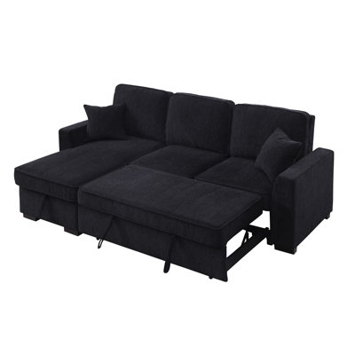 90.5 inch Modern L-Shape Multifunctional Storage Corner Sofa Bed