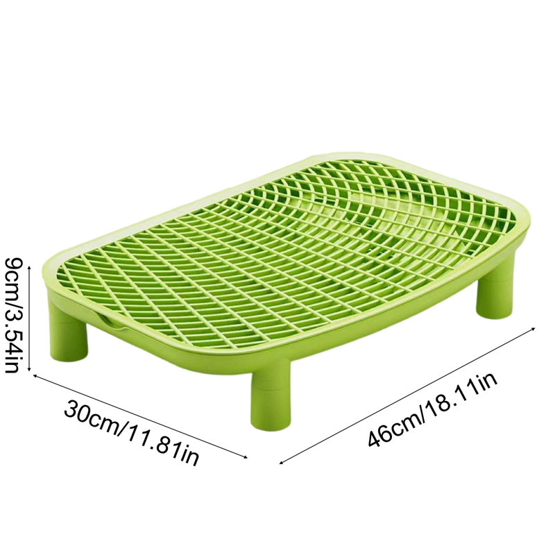 Tapis à litière double pour litière, 18,11 x 11,81 x 3,54 pouces, vert, Vert