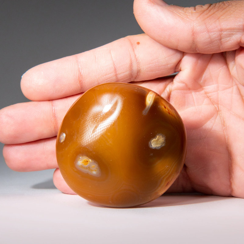 Genuine Polished Carnelian (Medium) Palm Stone Crystal