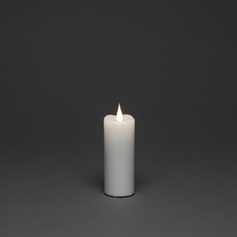 3D Moving Flame Battery Candle, 12.7cm H x 5cm W x 5cm D, White